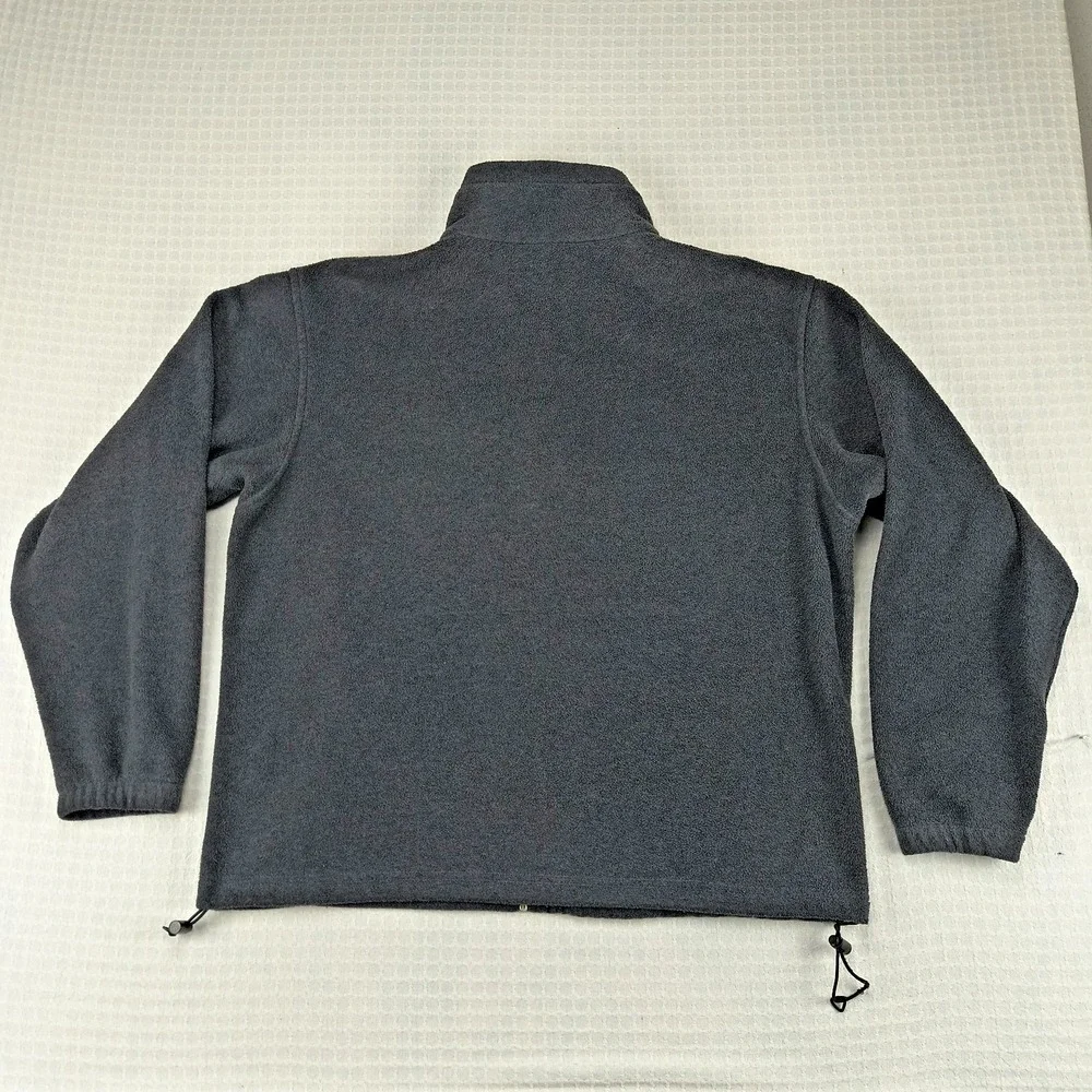 Columbia Mens Fleece Jacket Charcoal Gray Full Zip Mock Neck Large Solid Outdoor